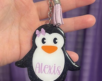 Trendy Penguin Acrylic Keychain | Kawaii Animal Accessory | Gift for Friend