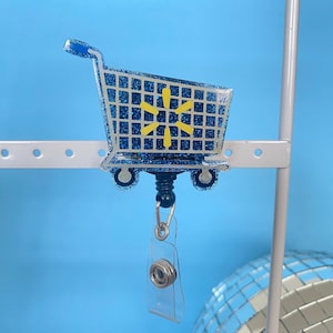 Shopping Cart Badge Reel / Retail Worker Badge Reel / Grocery Store / Retail Badge / Buggy Work Reel