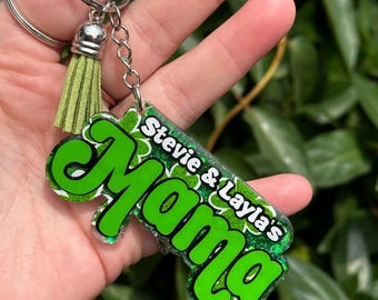 Personalized Mama Acrylic Keychain with Kids' Names