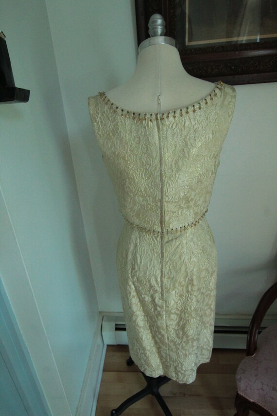 1960’s Convertible Gold Brocade Party Dress - image 3