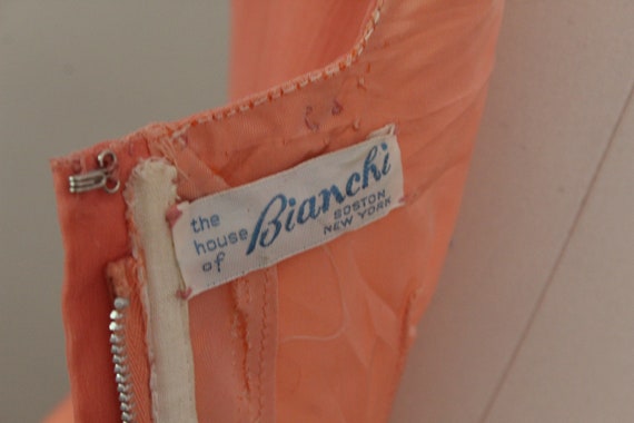 1960'S House Of Bianchi Peach Crepe Chiffon And S… - image 6