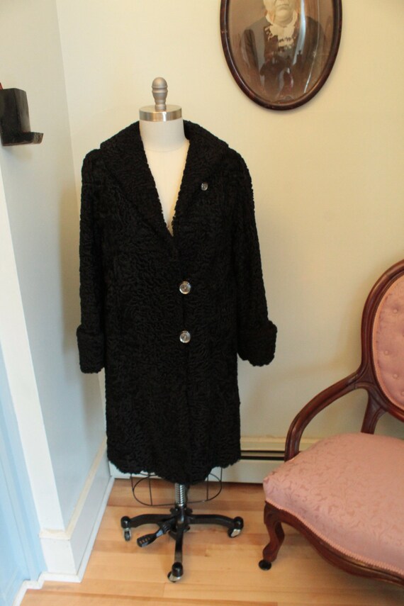 Black Mutton Wool Women's Coat