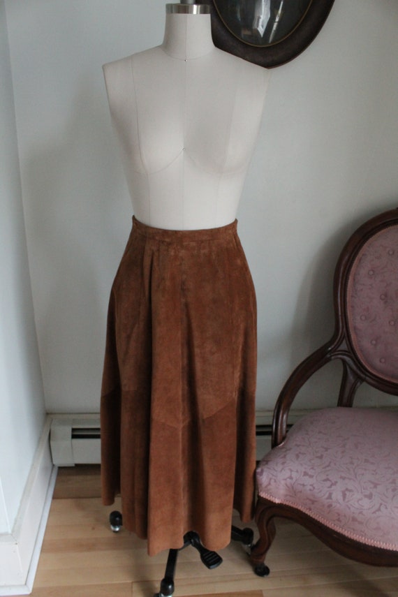 Brown Suede Brooks Brothers Maxi Skirt