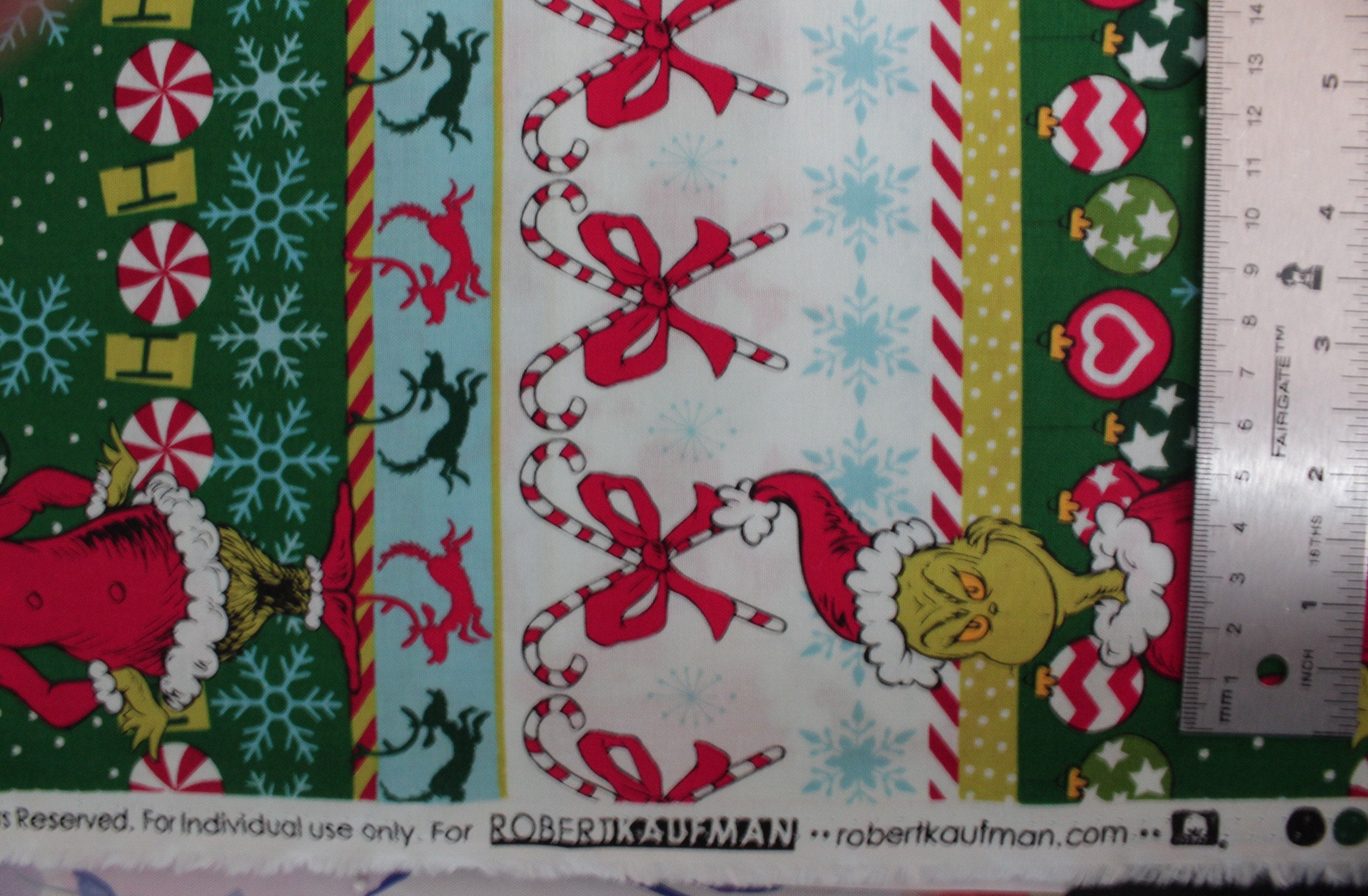 Grinch Multi Stripe Robert Kaufman Quilting Cotton Etsy