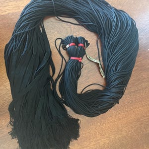 Vintage Japanese Black Kumihimo Fringe Cords