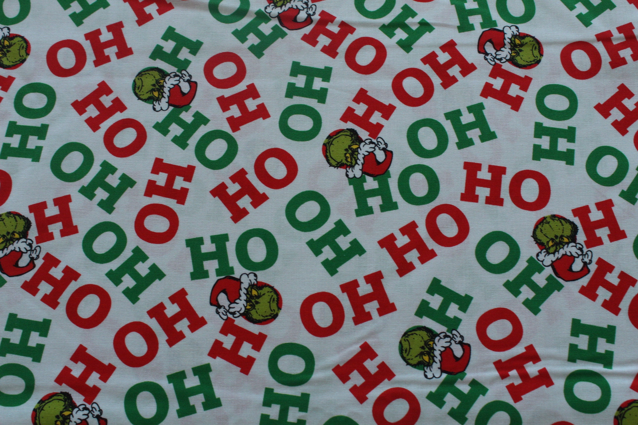 Grinch HO HO HO Panel - How The Grinch Stole Christmas - 784626557413