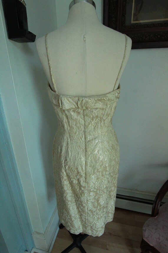 1960’s Convertible Gold Brocade Party Dress - image 8