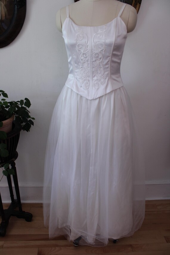 Vintage 80's White & Black GUNNE SAX by JESSICA MCCLINTOCK Formal Dress - 11