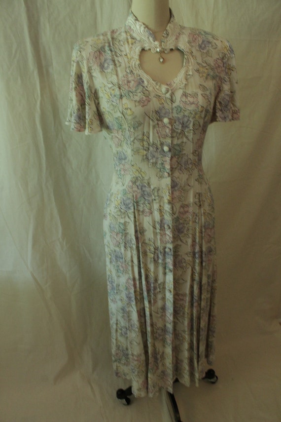 1980’s Pastel Floral Frederick’s Of Hollywood Dres