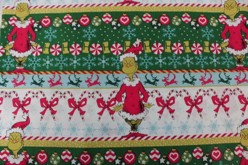 Grinch Multi Stripe Robert Kaufman Quilting Cotton Etsy