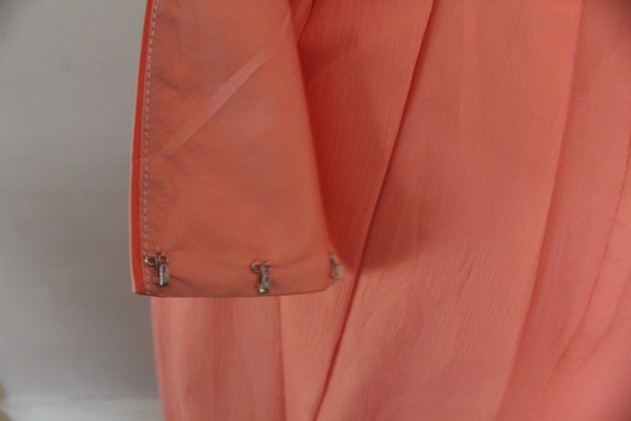 1960'S House Of Bianchi Peach Crepe Chiffon And S… - image 5