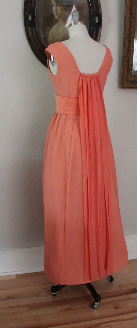 1960'S House Of Bianchi Peach Crepe Chiffon And S… - image 4