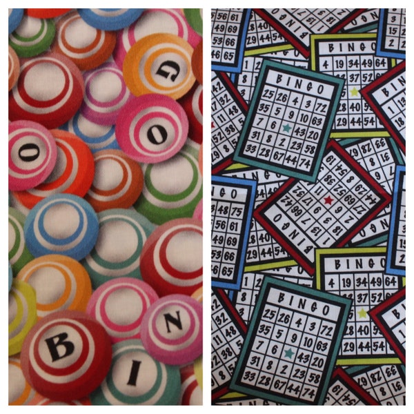 Bingo Cards Bingo Balls Digital Print Quilting Cotton Fabric
