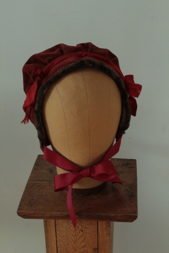 Victorian Child’s Velvet Bonnet
