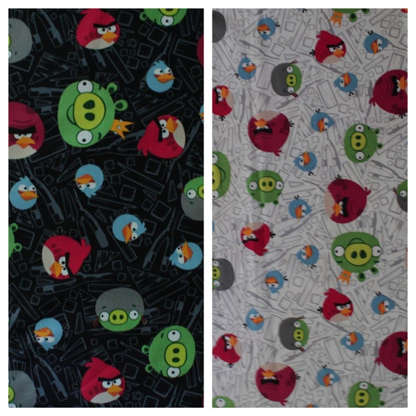 Angry Birds Character Toss Fabric-Black And White