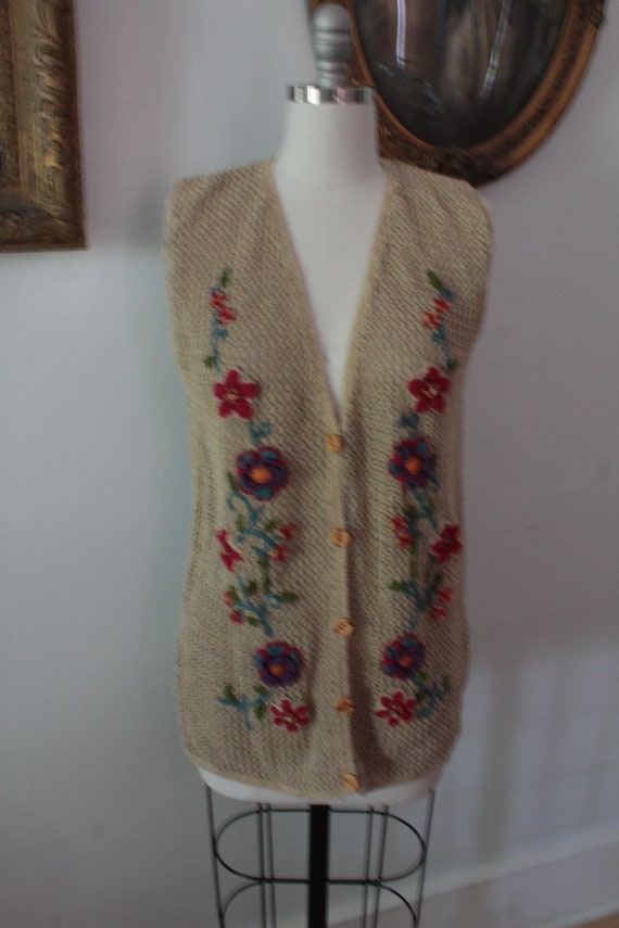1970’s Crocheted Floral Jantzen Vest