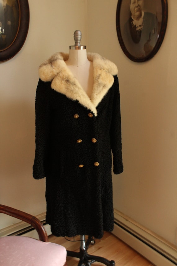 Full Length Mutton Coat With Arctic Fox Collar