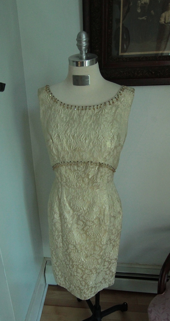1960’s Convertible Gold Brocade Party Dress