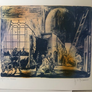 Series of Seven Vintage Signed, LE Prints of Operas, La Boheme, The Magic Flute, Il Trivatore,Madama Butterfly, and Otello, Tosca, and Masch image 7