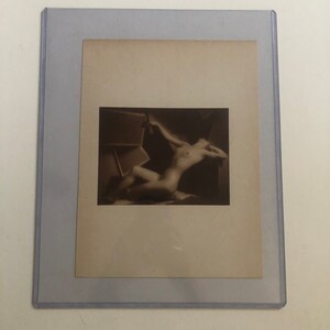 Vintage Nude Sepia Photograph on page from a Book of Nudes from the 1940s or 1950s image 5