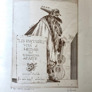 Large Vintage Limited Edition Signed Etching titled Comedia Dell Arte T-A,AP 12/25, by J. A. Pecseme