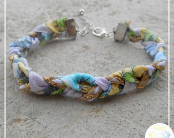 Liberty fabric braided bracelet