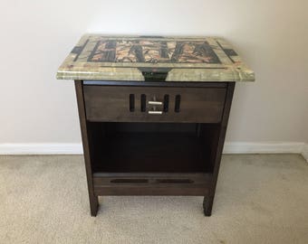 Birds in Bamboo Side Table