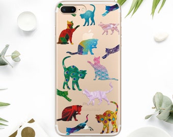 Colorful Cats Protective Case iPhone 14 Pro Max iPhone 13 Pro Max Cover Cat iPhone 14 Plus Case iPhone 13 Pro Pet Case iPhone 12 Pro AMM1002