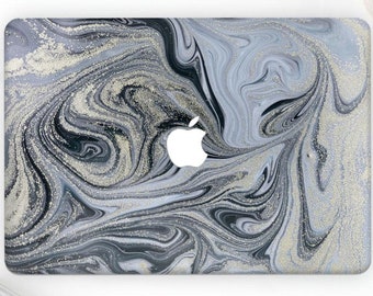 Abstrait Grey Waves Macbook Air 13 2018 Case Macbook Pro 13 Cover Macbook 12 pouces Case Macbook Pro Touch Case Mac Retina Hard Cover AMM6159