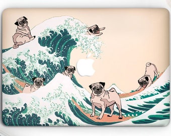 Ocean Wave Macbook 12 Inch Pro Retina 13 Case Pug Macbook Air 13 Case Funny Animal Macbook Air 11 Cover Laptop Hard Case with Design AMM2014