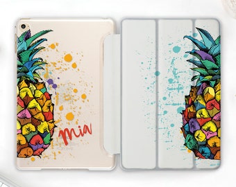 Personalized iPad Air 5 M1 2022 Case iPad Mini 6th Gen Case Vivid Pineapple iPad 10.2 Case iPad Pro 11.4 2021 Case iPad 9 Gen Case AMM6078