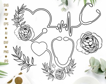 Download Stethoscope Floral Svg Cut File Nurse Svg Nurse Cut File Floral Svg Clipart Nursing Svg Flower Stethoscope Svg Stethoscope Cut File Amm6265 Clip Art Art Collectibles