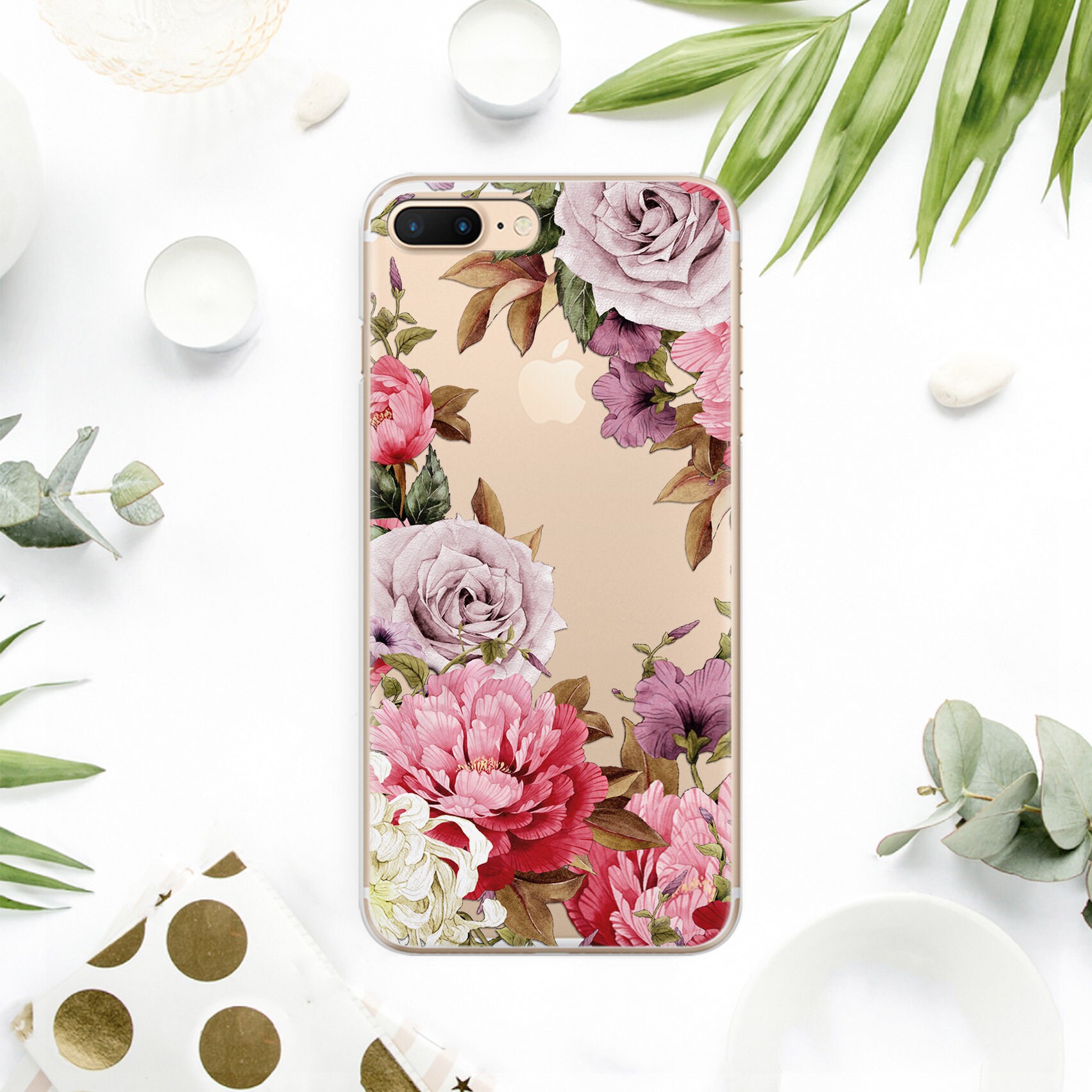 Flower Iphone 11 Case Clear Rose Iphone 11 Pro Clear Case Etsy