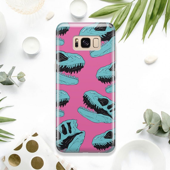 Fun Dinosaur Pattern (Black Background) Samsung S10 Case