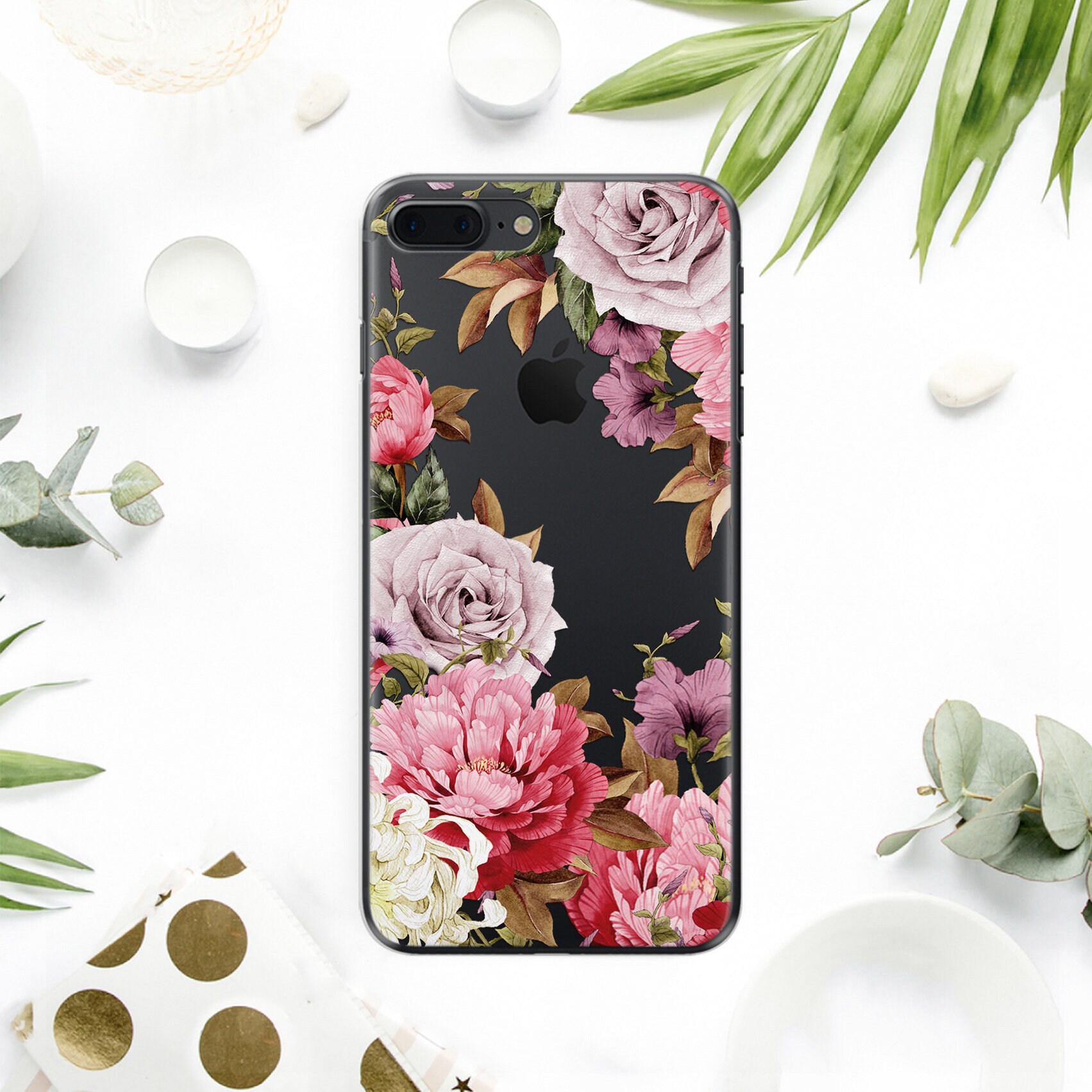 Flower Iphone 11 Case Clear Rose Iphone 11 Pro Clear Case Etsy