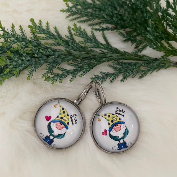 Boucles d’oreilles noel lutin pere noel