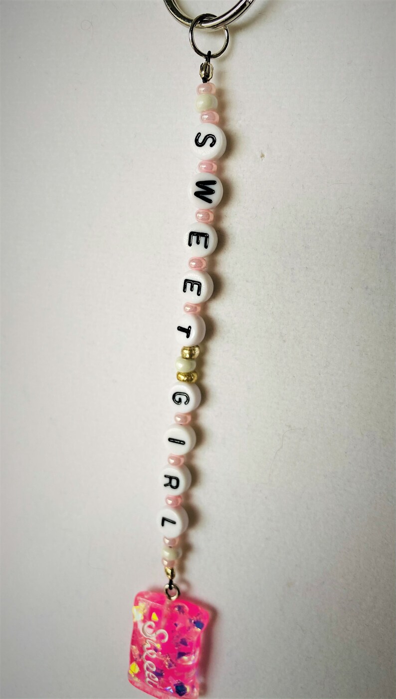 BackPack Charm Zipper Pull Message of Sweet Girl... Any Little Girl will LOVE this Keychain