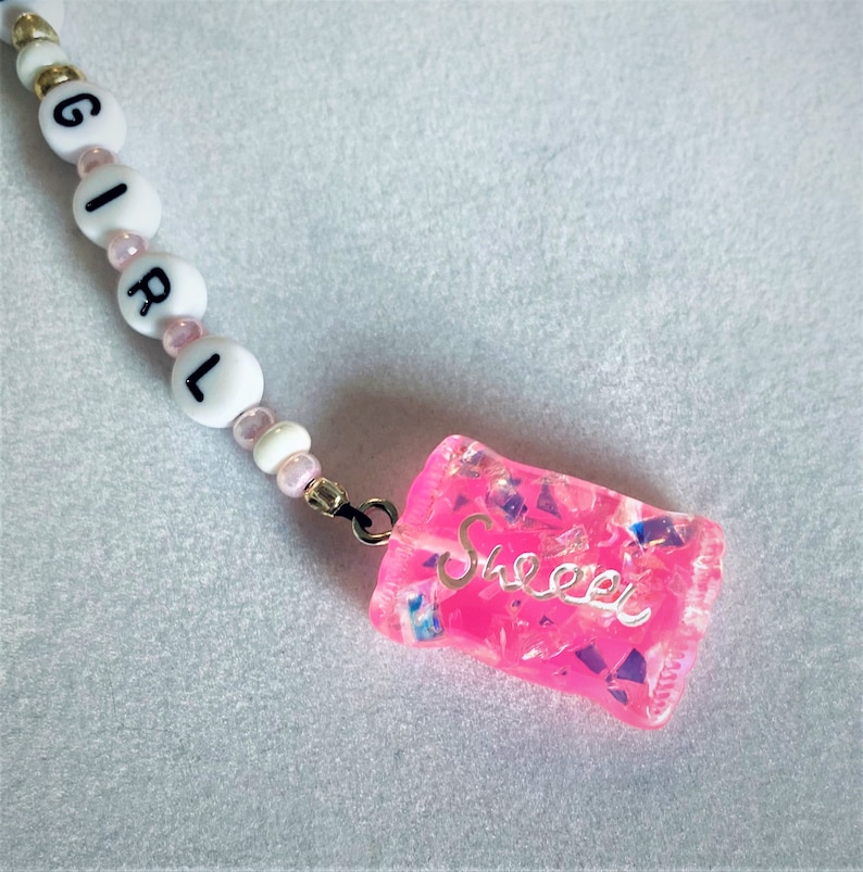 BackPack Charm Zipper Pull Message of Sweet Girl... Any Little Girl will LOVE this Keychain