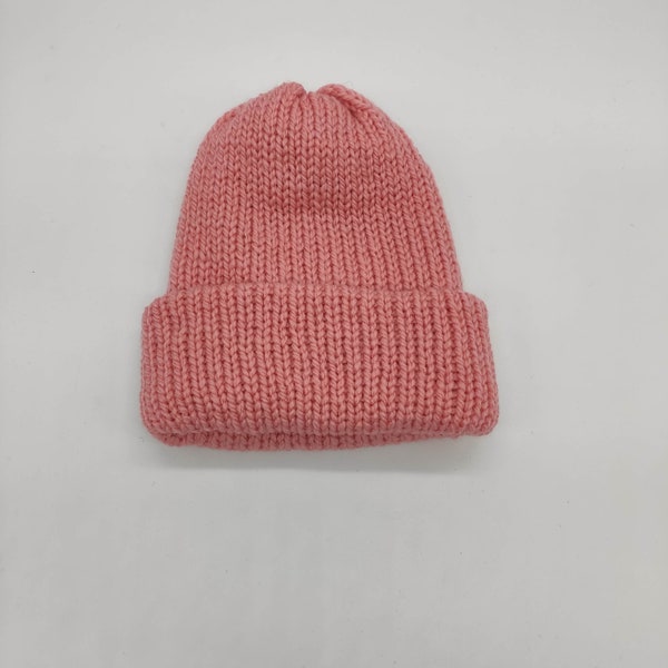 Bonnet rose homme/femme/enfant double épaisseur