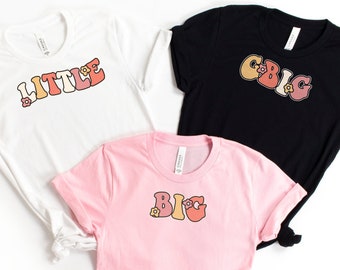 Sorority Big Little Reveal, Hippy Retro Flower,  Retro Reveal, Customizable T-Shirts, Tees, College shirts