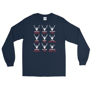 Christmas Reindeer Hunter Shirt, Deer Hunter Gift, Deer Hunting Shirt, Hunter, Hunt T-Shirt, Hunter, Funny Christmas Gift Long Sleeve Shirt