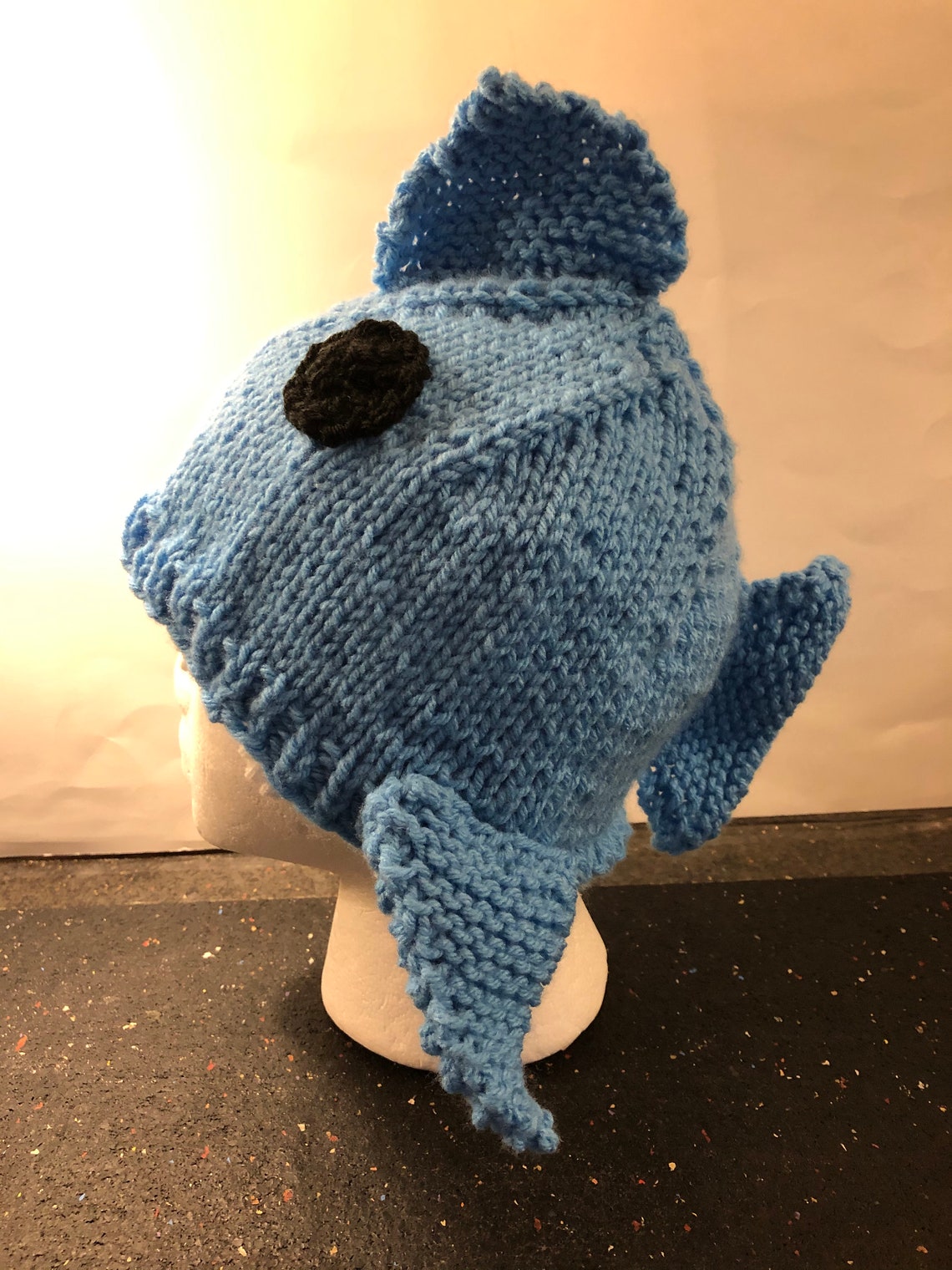 Hand Knit Shark Hat Fits 69 yr. old Etsy