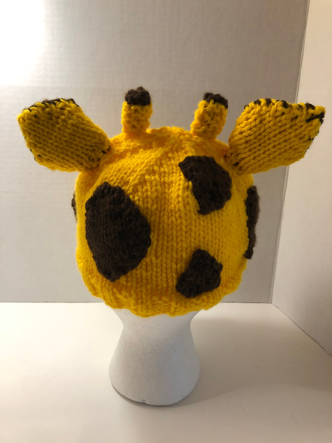 Hand Knit Giraffe Hat Fits 25 yr old Etsy