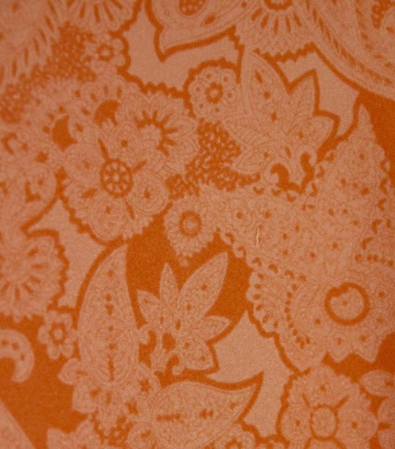 B/_009 Vintage 70 /'s orange flower pattern col-blouse