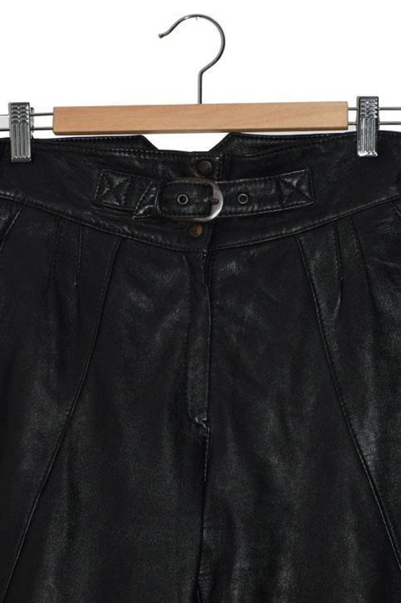 P_003) Vintage 80 's black leather high waist ' M… - image 3