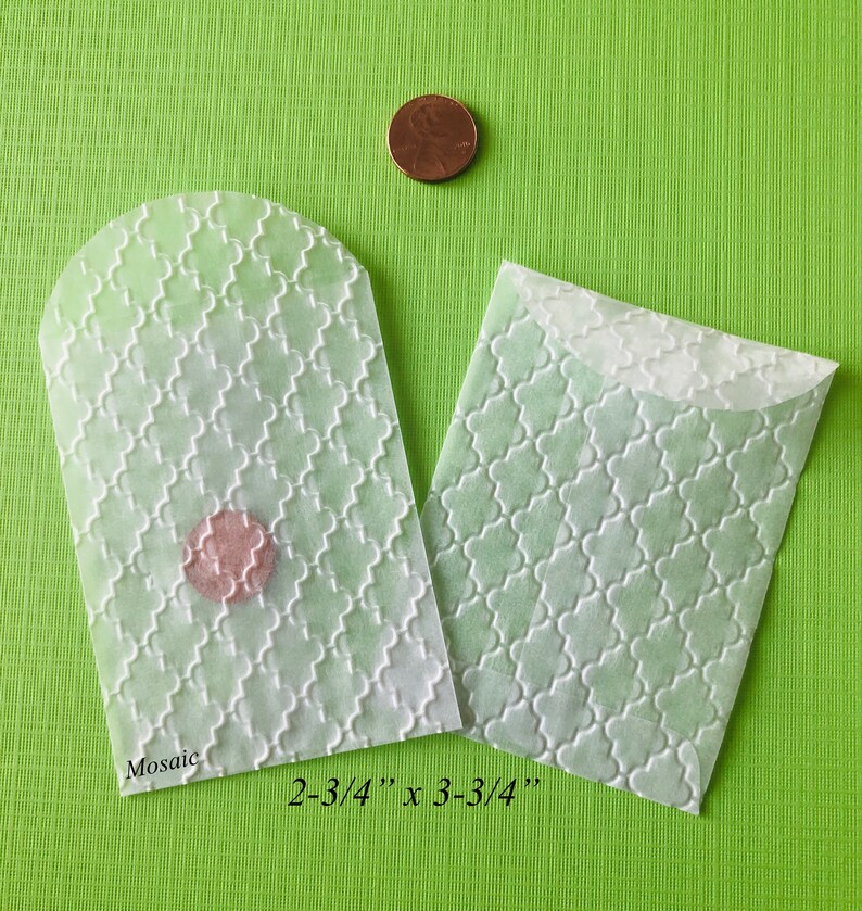 25 Glassine Envelopes Embossed Envelope Business Card Etsy