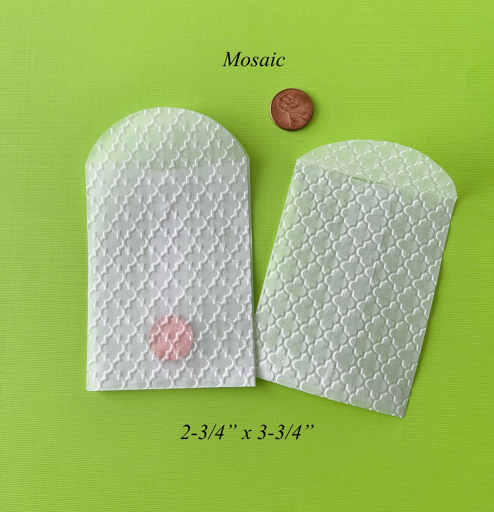 25 Glassine Envelopes Embossed Envelope Business Card Etsy