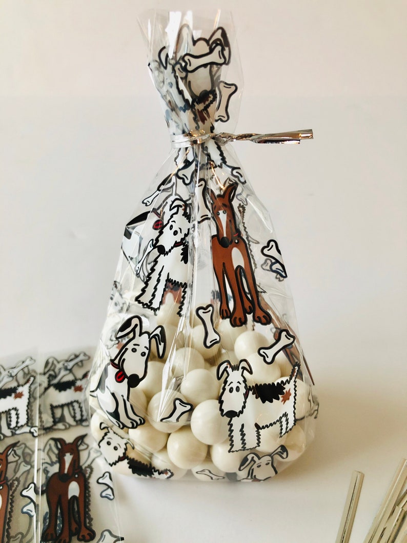 10 Puppy Treat Bags Dog Cello Bags Doggy Bags Dog Birthday Etsy