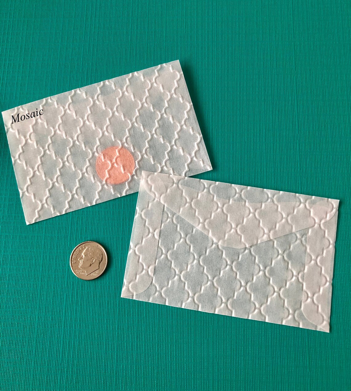 25 mini glassine envelopes embossed envelope gift card Etsy