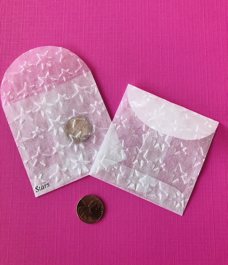 25 tiny glassine envelopes embossed envelope jewelry charm Etsy